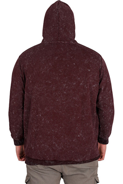 ModeXL Чоловічий світшот з капюшоном - Модель XL, великий розмір, кислотне прання Interlok U24167 - Мурдум