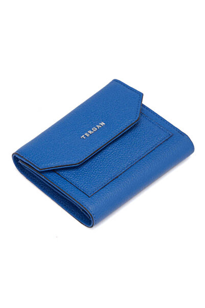 Tergan Blue Genuine Leather Women's Wallet - S1Cb00005809-R3T