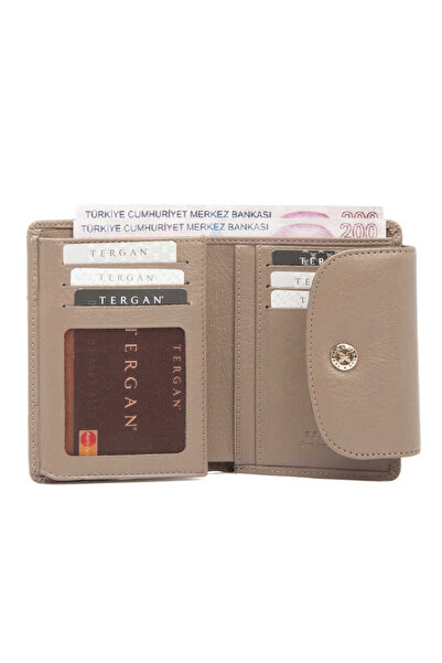 Tergan Beige Genuine Leather Women's Wallet - S1Cb00005714-B56