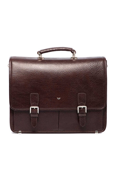 Tergan Kahverengi Hakiki Deri Erkek Evrak Çantası - S1EV00022775-P3Y