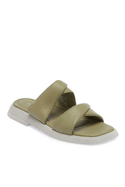 Tergan Yeşil Hakiki Deri Kadın Terlik - K24Y1TR67130-G81