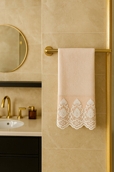 Çeyiz Bahçesi Umut Пудра Кадифе Рушник 50&90