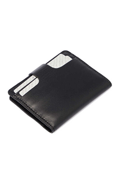 Tergan Black Genuine Leather Unisex Credit Card Holder - S1Kk00001653-A55