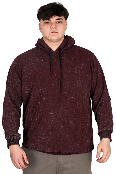 ModeXL Чоловічий світшот з капюшоном - Модель XL, великий розмір, кислотне прання Interlok U24167 - Мурдум