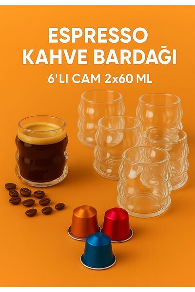 MegaShop Espresso Coffee - Coffee Side Glass Set of 6 60ml