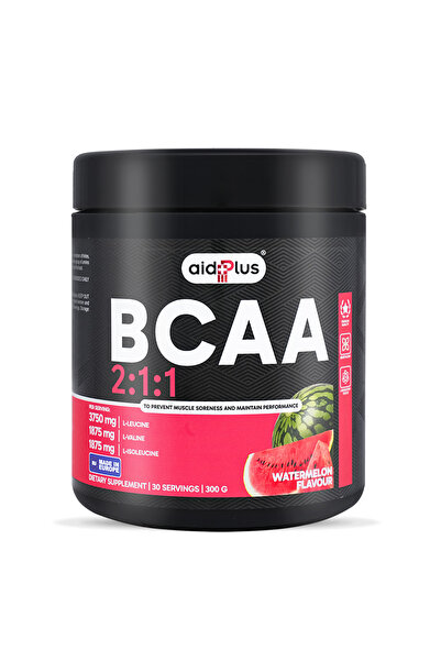 Aidplus AID PLUS BCAA 2:1:1 بطيخ، 300 غرام - 10 غرام BCAAs لكل حصة