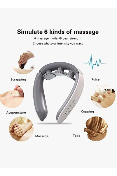 Bukela Electric Neck Massager with Heat, 3-Heads, for Pain Relief