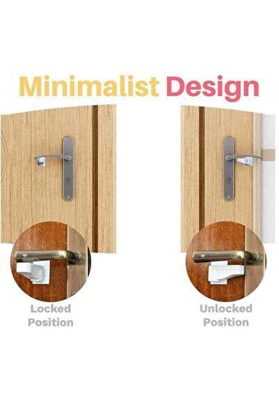 Bukela 2-Pack Child Proof Door Handle Locks, 3M Adhesive, No Drilling