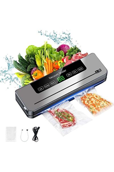 Bukela آلة غلق الأكياس بالتفريغ التلقائي، 6 أوضاع، مع خرطوم، 20 كيسًا