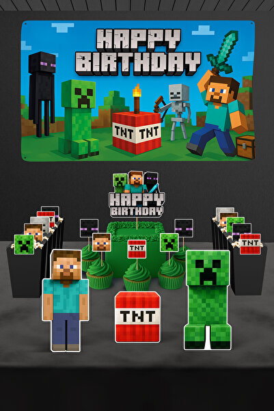 Hey Parti Набір для дня народження Minecraft — Creeper Steve Enderman TNT При...