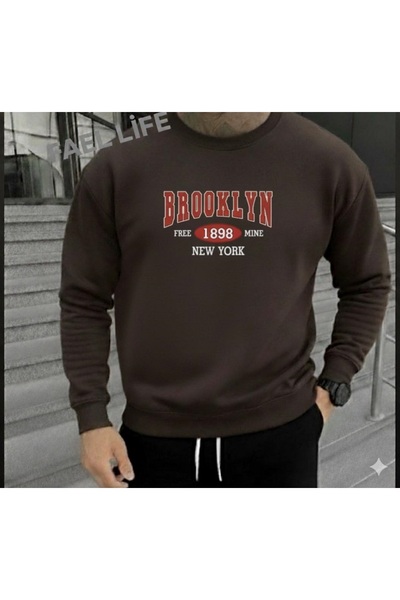 FAEL LİFE Zero Neck On Broklyn Imprimat pentru femei/bărbați Oversize