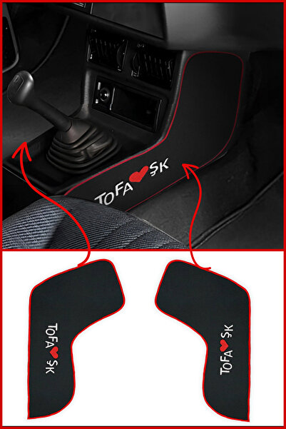 TUSBA MARKET Tofaş Şahin Doğan Kartal Vites Orta Konsol Yan Koruma Halısı – Sağ & Sol Nakışlı Şık Kaplama Kılıfı