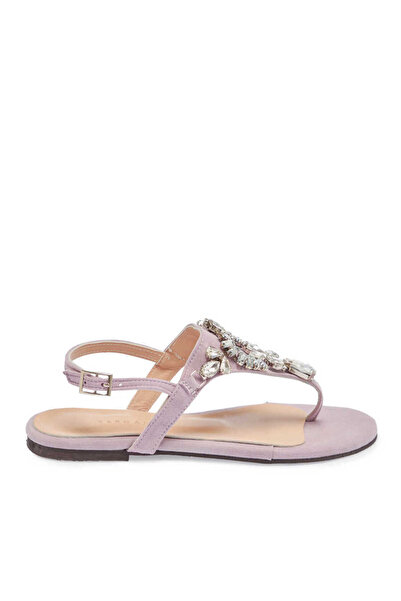 Tergan Lila Hakiki Süet Deri Kadın Sandalet - K24Y1SN67407-R92