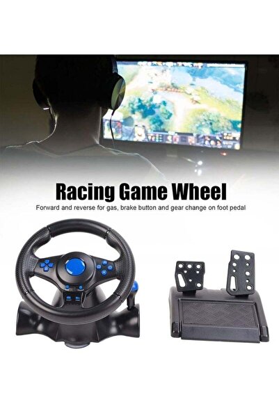Bukela 7-in-1 Gaming Racing Wheel with Pedals & Shifter (Vibration, USB, 180°) for Switch/Xbox/PC/P