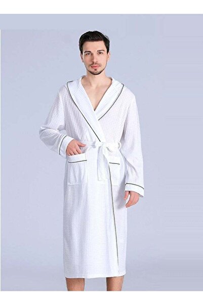 Arabest Luxury Cotton Hooded Bathrobe, Soft Waffle Fabric, Spa Robe