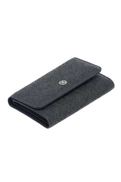 Tergan Navy Blue Genuine Leather Women's Wallet - S1Cb00005788-I91