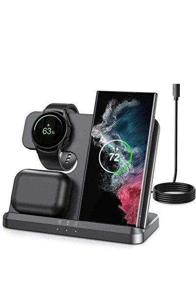 Bukela شاحن لاسلكي 3 في 1 لأجهزة سامسونج، لوحة شحن سريعة