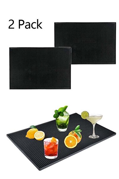 Bukela قطعتان من قواعد الأكواب المطاطية، وسجادات تجفيف مانعة للانزلاق، 30×45 سم