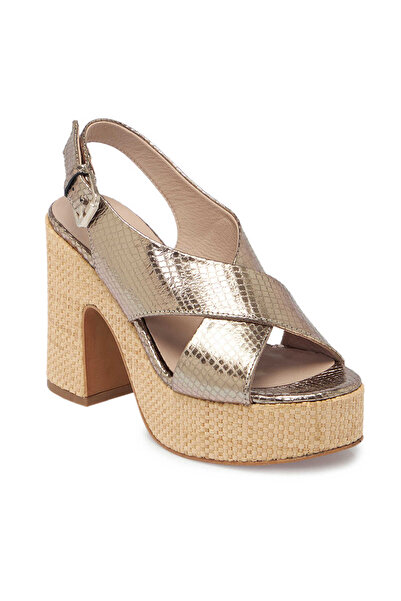 Tergan Gri Hakiki Deri Kadın Sandalet - K24Y1SN67669-I8G