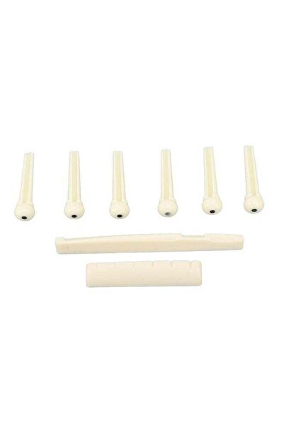 Generic Acoustic Guitar Bridge Set with Nut, Saddle & Pins