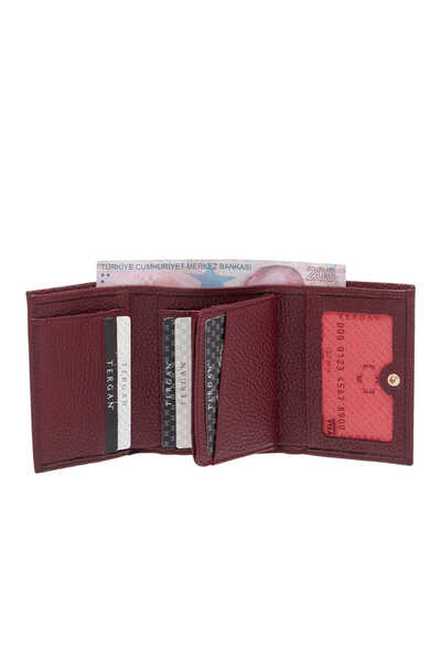 Tergan Claret Red Genuine Leather Women's Wallet - S1Cb00005633-M71
