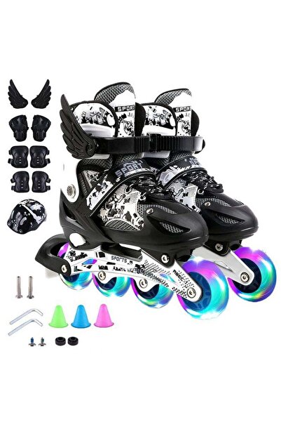 Arabest Kids Inline Skate Set with Luminous Wheels, for Begginers