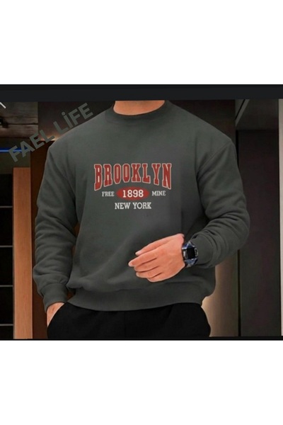 FAEL LİFE Zero Neck On Broklyn Imprimat pentru femei/bărbați Oversize