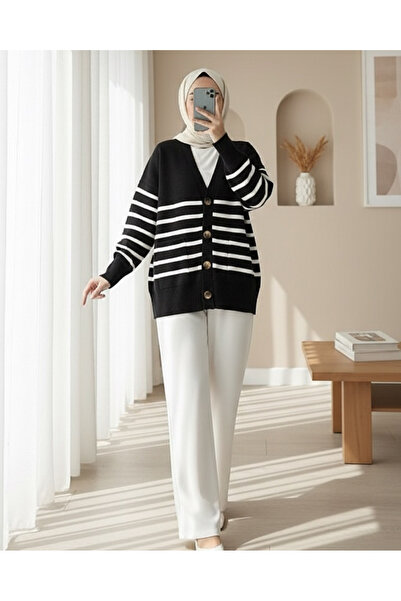 Modamorfo Ζακέτα διπλής τσέπης με ριγέ κουμπιά