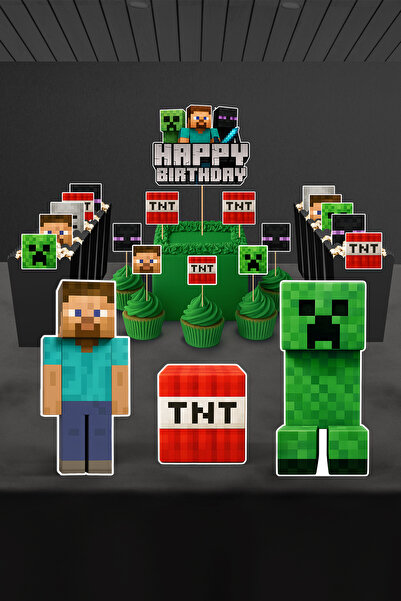 Hey Parti Набір для дня народження Minecraft — Creeper Steve Enderman TNT Мат...