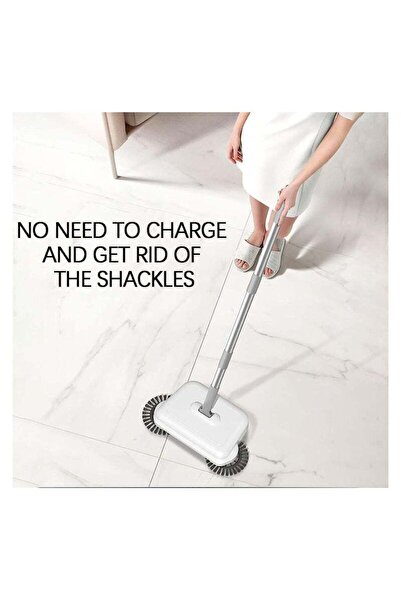 Arabest Hand Push Sweeper & Mop for Household Cleaning, White