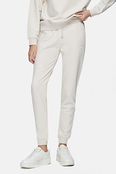UCLA Jatavia Beige Elastic Cuffed Sweatpants with Embroidered Detail, Standar...