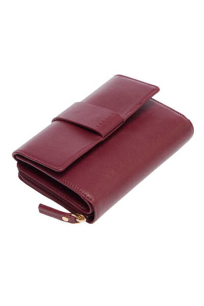 Tergan Claret Red Genuine Leather Women's Wallet - S1Cb00005813-K16