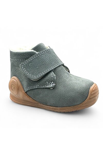 Kidopo Softy Grey leather boots with fur