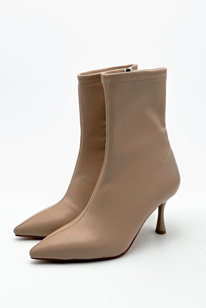 Shoebutik Γυναικείες μπότες με τακούνι Wanna Beige