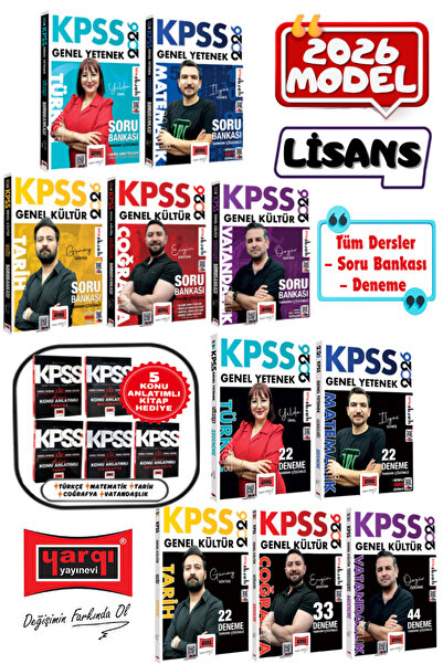 Yargı Yayınları 2026 KPSS GYGK Lisans Türkçe+Matematik+Tarih+Coğrafya+Vatanda...