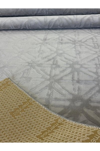 Merinos Rölyef Truva Gri Kaymaz Taban Kesme Halı Yolluk