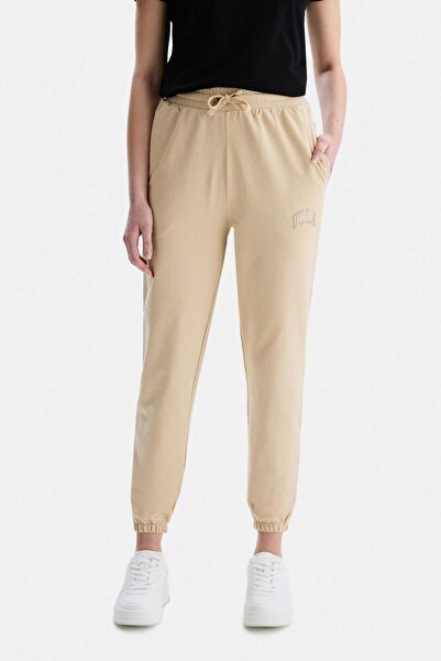 UCLA Jezebel Coffee Color Elasticated Cuffs Sweatpants Embroidered Standard Fit Women's Sweatpants