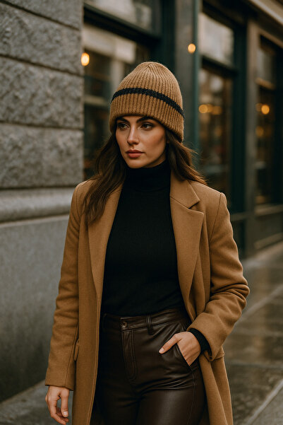 Luminos Butik Women's Brown Wool Beret Bere1143