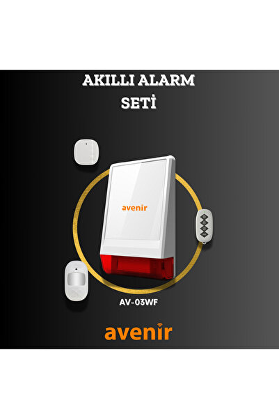 AVENİR Av-03wf Wifi Kablosuz Akıllı Alarm Seti (1 KAPI/PENCERE SENSÖRÜ)(1PIR)(1 KUMANDA)
