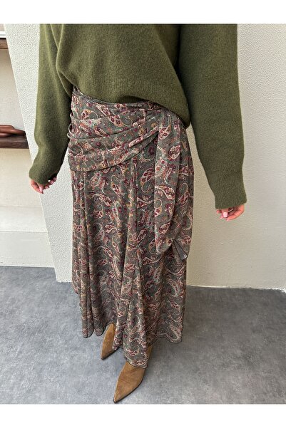 ESRAHELVACI Fusta din șifon cu model etnic