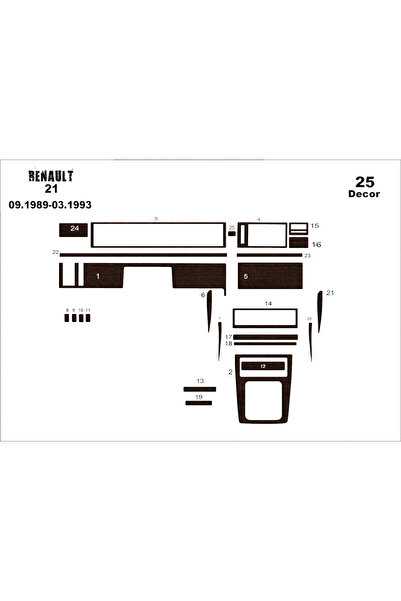 Marscockpitdesign رينو 21 مدير وحدة التحكم-تورد 1989-1993 25 قطعة