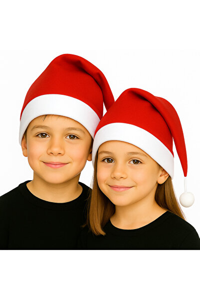 Parti Selesi Children's Christmas Hat New Year's Hat - Fleece New Year's Hat - Santa Claus Hat Unisex