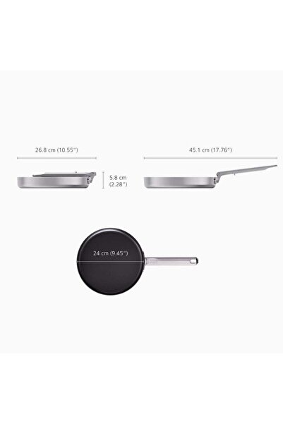 Joseph Joseph Space 3 Layer Stainless Steel Ceramic Coating 24 cm Frying Pan