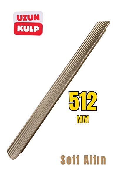 Badem10 Kanal Kulp Gold Çizgili 512 mm Metal Mobilya Gardırop Çekmece Dolap K...
