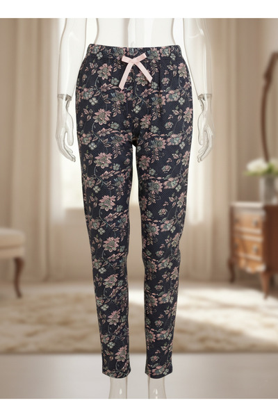 Altınay Pocketless Floral Motif Viscose Summer Women's Pajama Bottoms