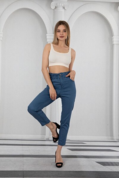 comstar Жіночі літні джинси з еластичним поясом, сині