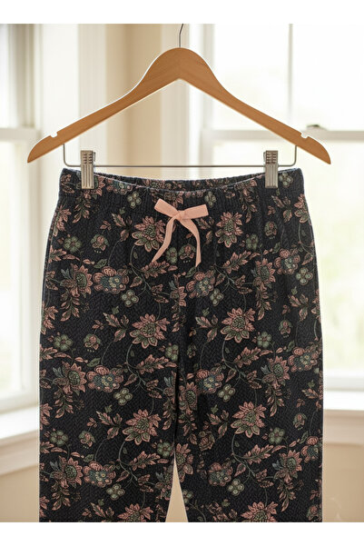 Altınay Pocketless Floral Motif Viscose Summer Women's Pajama Bottoms