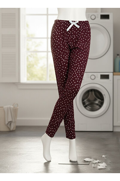 Altınay Polka Dot Pocketless Viscose Summer Women's Pajama Bottoms