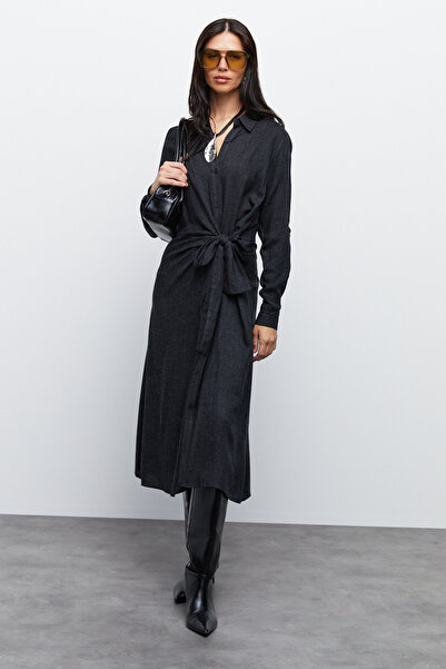 urban focus Tie Detailed Shirt Dress