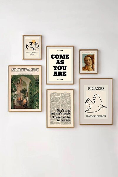 Taranist Kağıt Poster - 6'li Mimari Architectural Digest Picasso Venüs Matisse